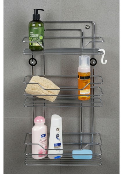 3 Katlı Uzun Ömürlü Paslanmaz Banyo Duş Rafı | Şampuanlık, Banyo Düzenleyici Organizer