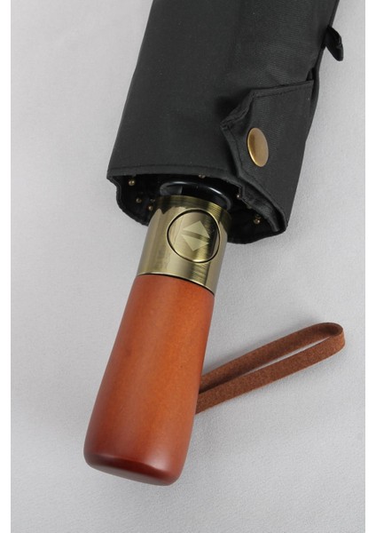 Tam Otomatik 16 Telli Siyah Rüzgar Koruyucu Şemsiye, Dayanıklı Kumaş, Pratik Kullanım