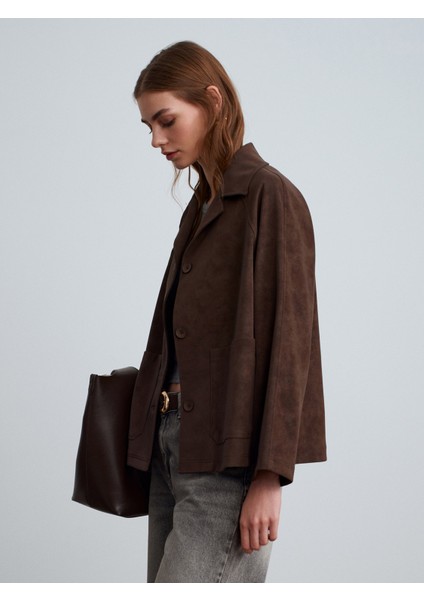 60777 Cepli Süet Ceket-Kahve fiyatları