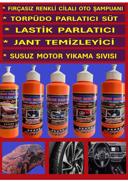 Ribbonwax 5 Li Set Fırçasız Yıkama Şampuanı+Torpido Sütü+Lastik Parlatıcı+Jant Temizleyici+Susuz Motor Yıkama 1 KG LIK fiyatları