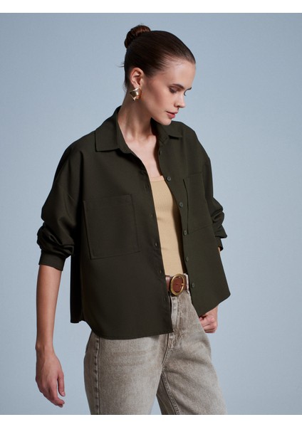 50522 Oversize Gömlek-Haki