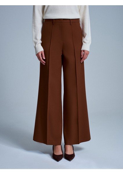 72217 Orta Bel Geniş Paça Pantolon-Kiremit modelleri