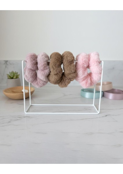 Peluş Scrunchıe (Lastik Toka) Camel