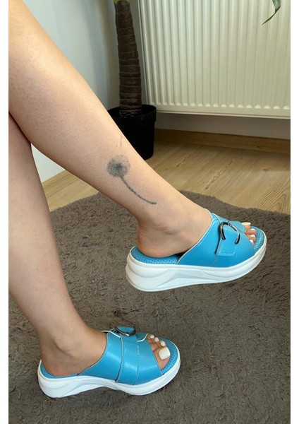 Kadın Reso Mavi Konfor Ortopedik Taban Tokalı Terlik 130 fiyatları