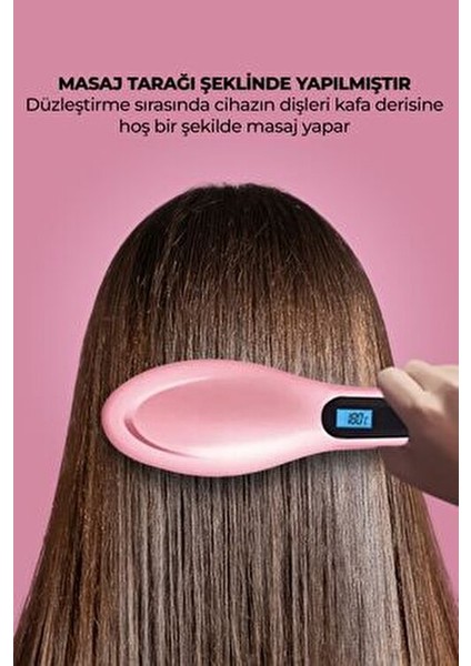 Pembe Hızlı Saç Düzleştirici Seramik Plaka Yüzeyi ile Etkili Düzleştirme