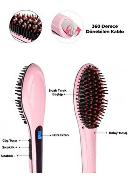 Pembe Hızlı Saç Düzleştirici Seramik Plaka Yüzeyi ile Etkili Düzleştirme