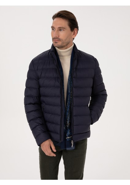 Erkek Lacivert Ince Kapütone Mont 50319255-VR033