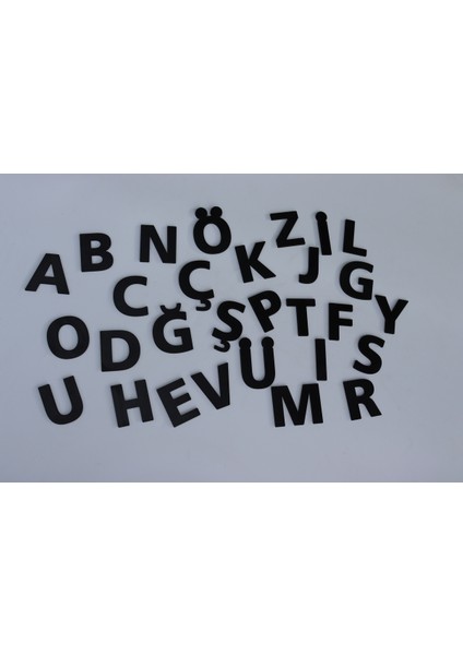 Eğlenceli Montessori Ahşap Alfabe Seti, Siyah Büyük Harfler ile Öğrenmeyi Keyifli Hale Getirin fiyatları