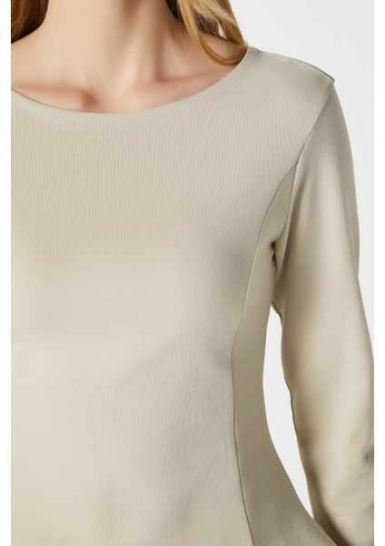 Kadın Runa Premium Bej Peplum Bluz modelleri