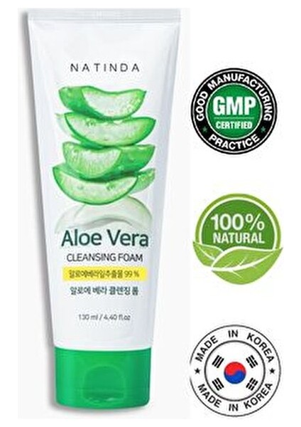 Aloe Vera Temizleme Köpüğü 130 ml Yatıştırıcı Etki Tüm Cilt Tipleri İçin Doğal İçerik fırsatları