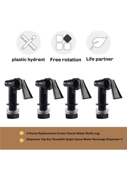 4 Adet Yedek Soğutucu Musluk Su Şışesi Sürahi, Sebili Musluk Seti, Yeniden Kullanılabilir Musluk Musluk Su Içecek Sebili C (Yurt Dışından) fiyatları