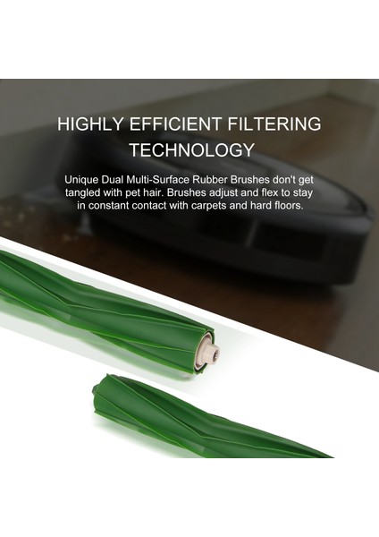 Irobot Roomba I&e Serisi I7 I7+I8 I8+/plus E5 E6 E7 Robot Elektrikli Süpürge Için 4 Adet Çok Yüzeyli Kauçuk Fırça Silindiri (Yurt Dışından) fırsatları