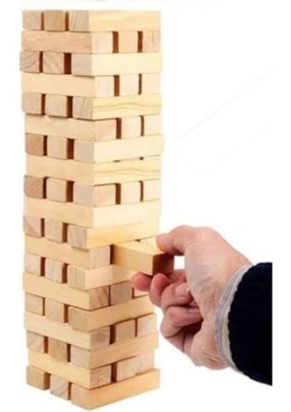 Kahverengi Jenga Denge Oyunu, Aile Boyu Eğlence ve Birlik Için Tasarlandı