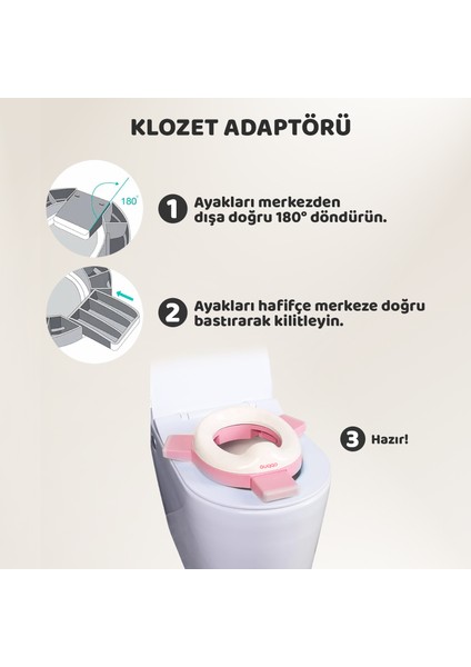 Lazımlık, Portatif Katlanabilir Taşınabilir Seyahat Çocuk Tuvaleti, Klozet Adaptörü, Pembe fırsatları