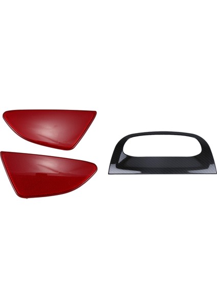 1 Pcs Gösterge Tablosu Gezinme Gps Ekran Ekran Çerçeve Kapağı Döşeme ve 1 Çift Araç Tail Sis Lambası Refektör Panel Seti (Yurt Dışından)