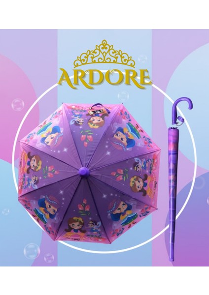 Kız Çocuk Fiber Şemsiye, Düdüklü, Renkli, Hafif ve Şık Tasarım