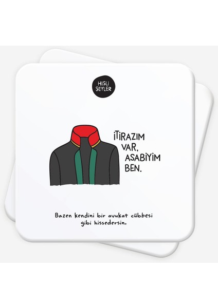 Itirazım Var 2'li Bardak Altlığı Seti