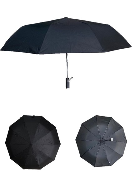 Rüzgarda Kırılmayan Güçlü ve Dayanıklı Tam Otomatik Siyah Şemsiye fiyatları