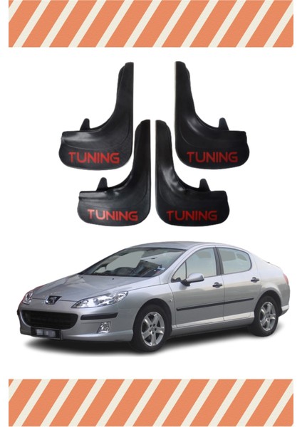 Peugeot 407 Tunıng Yazılı 4'lü Tozluk Çamurluk Paçalık