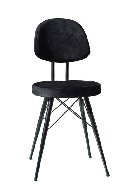 Kav Mutfak Sandalyesi, Yemek, Bahçe, Kafe, Modern Sandalye - Siyah Kumaş fırsatları