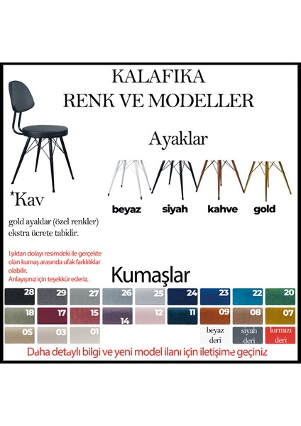 Kav Mutfak Sandalyesi, Yemek, Bahçe, Kafe, Modern Sandalye - Siyah Kumaş indirimleri