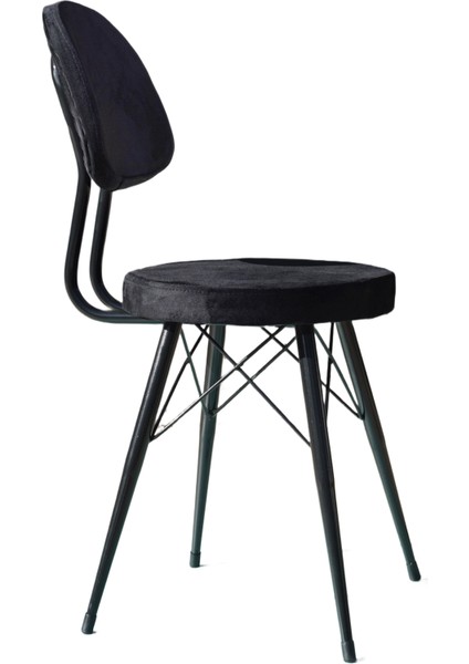 Kav Mutfak Sandalyesi, Yemek, Bahçe, Kafe, Modern Sandalye - Siyah Kumaş