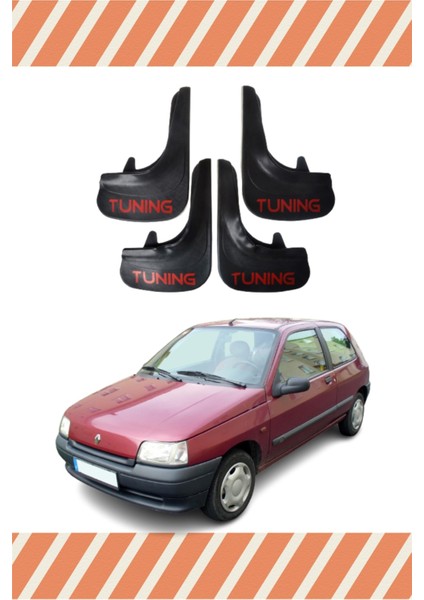 Renault Clio 1 Tunıng Yazılı 4'lü Tozluk Çamurluk Paçalık