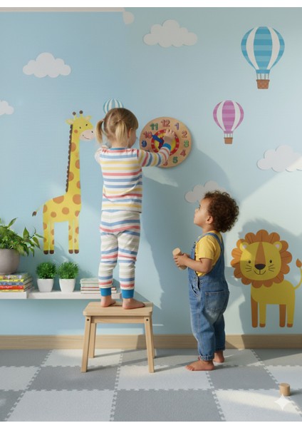 Kahverengi Ahşap Oyuncak Saat, Şık ve Doğal Tasarım, Çocuklar Için Eğlenceli Zaman Ölçer