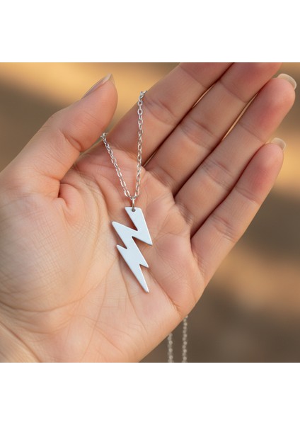 Şimşek - The Flash Gümüş Kaplama Düz Zincir Kolye