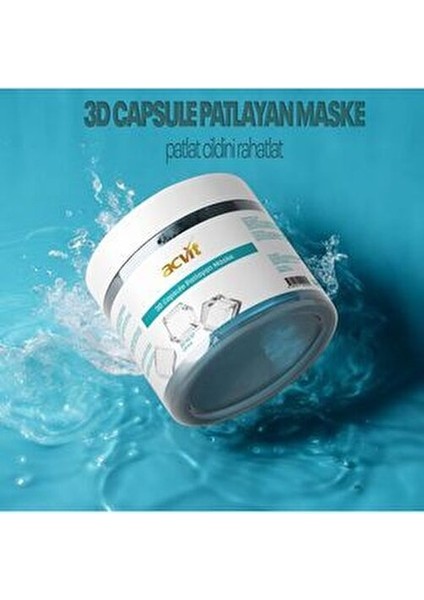 3D Capsule Patlayan Maske 150 ml Tüm Cilt Tipleri İçin Canlandırıcı Jel Özellikli
