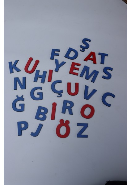 Renkli Ahşap Büyük Alfabe Seti, Eğlenceli Öğrenme Için Mavi-Kırmızı Tasarım fiyatları