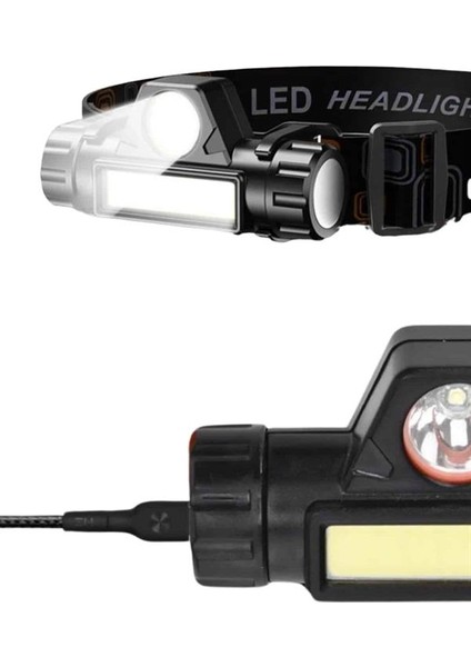 Ledli Şarjlı Kafa Lambası LED Şarjlı Su Geçirmez Kafa Feneri - SB001M-47VVU5 fırsatları