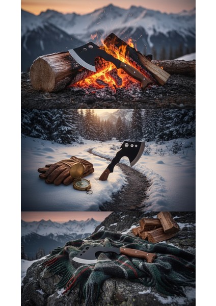 Kara Pençe: Outdoor Kamp Baltası - Ahşap Saplı Deri Kılıflı Çok Fonksiyonlu Kamp, Av & Odun Baltası modelleri