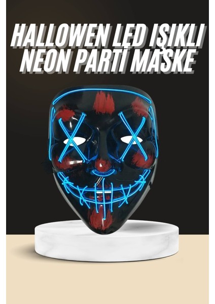 Işıklı LED Maske Parti Eğlence Maskesi Hallowen Neon Maske - SB001M-47T888
