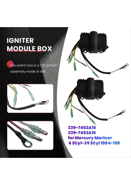 2pcs Dış Takas Kutusu Cdı Güç Paketi 339-7452A15 339-7452A19 Merkür Mariner Için 6 2cyl-35 2cyl 1984-1998 6HP-35HP (Yurt Dışından) fiyatları