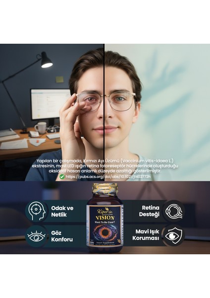 Vision | Göz & Net Görüş | Çinko, Selenyum, Astaksantin, Lutein, Safran.. | 30 Günlük fiyatları
