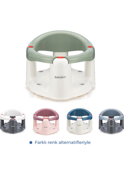 Önden Açılır Banyove Mama Oturağı ve Minderi Soft Yeşil - 2'Li Set