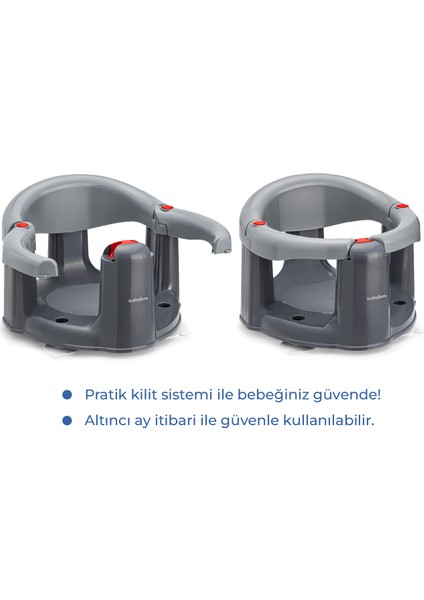 Babyjem Önden Açılır Banyo & Mama Oturağı Gri fiyatları