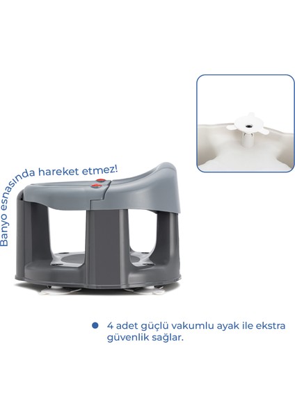 Babyjem Önden Açılır Banyo & Mama Oturağı Gri fırsatları