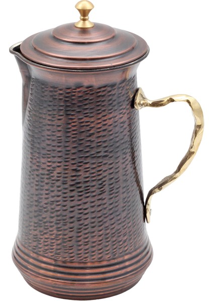 Bakır Eskitme Kapaklı Sürahi