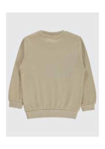 Erkek Çocuk Bej Sweatshirt 2-5 Yaş Bisiklet Yaka Düz Renk Truvakar Kol fırsatları