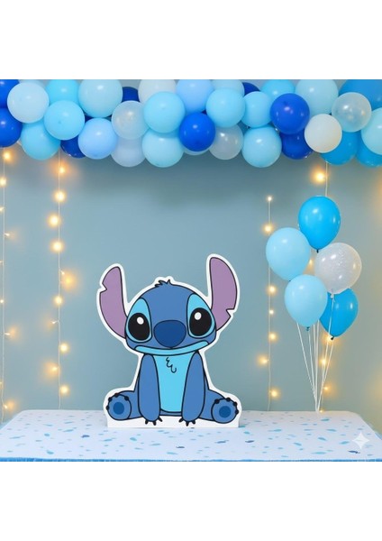 Ayaklı Pano Stitch Temalı 34 cm Lilo Stitch Doğum Günü Masa Dekoru- Çocuk Odası Süsü