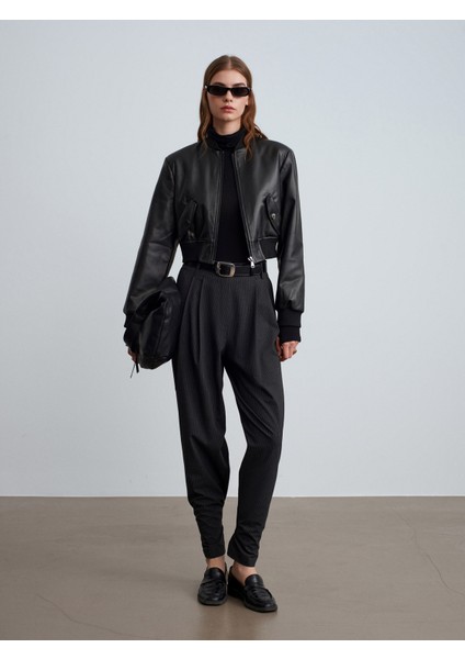 72222 Paçası Düğme Detaylı Kumaş Pantolon-Antrasit fiyatları