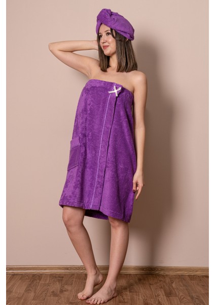 Sauna Seti – Çıtçıtlı Banyo Havlusu & Düğmeli Baş Havlusu (Bone) fiyatları