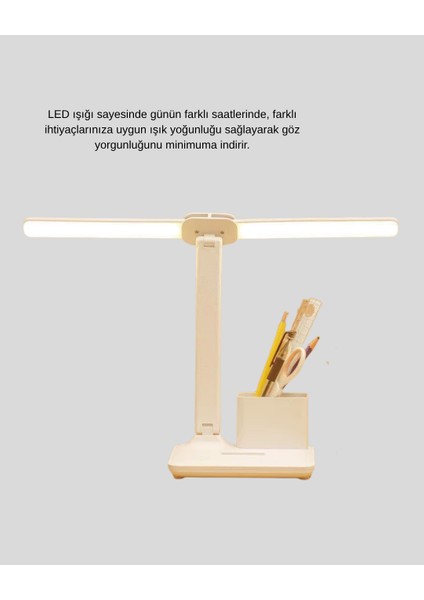 Kısılabilir LED Masa Lambası – Kalemlik ve Telefon Standlı Göz Yormayan Işı - SB001M-47YMX indirimleri