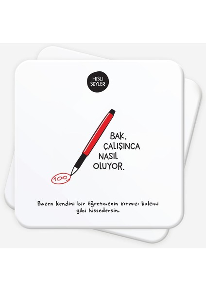 Çalışınca Nasıl Oluyor 2'li Bardak Altlığı Seti