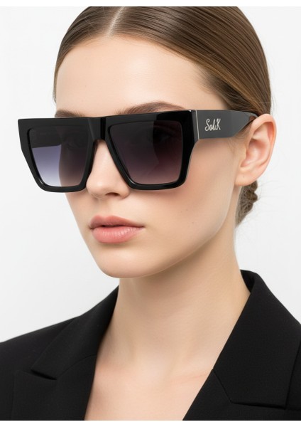 Comcarrox-K Kadın Siyah Güneş Gözlüğü Büyük Lensli UV400 Cr-39 Lens indirimleri
