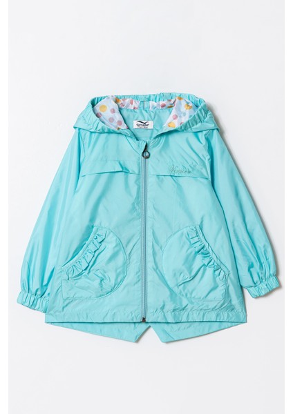 Kız Kapüşonlu Nakışlı Yağmurluk & Rüzgarlık 3 - 8 Yaş