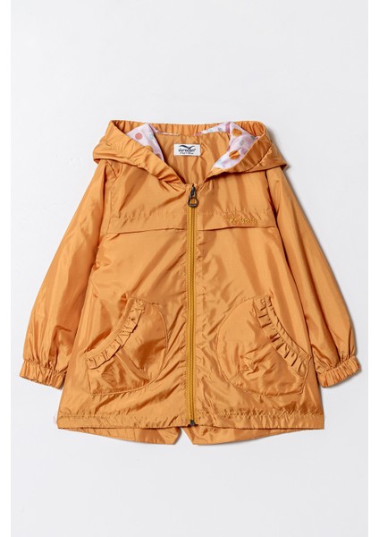 Kız Kapüşonlu Nakışlı Yağmurluk & Rüzgarlık 3 - 8 Yaş