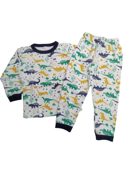 Erkek Çocuk Dinazor Desenli%100 Pamuklu Pijama Takımı fiyatları